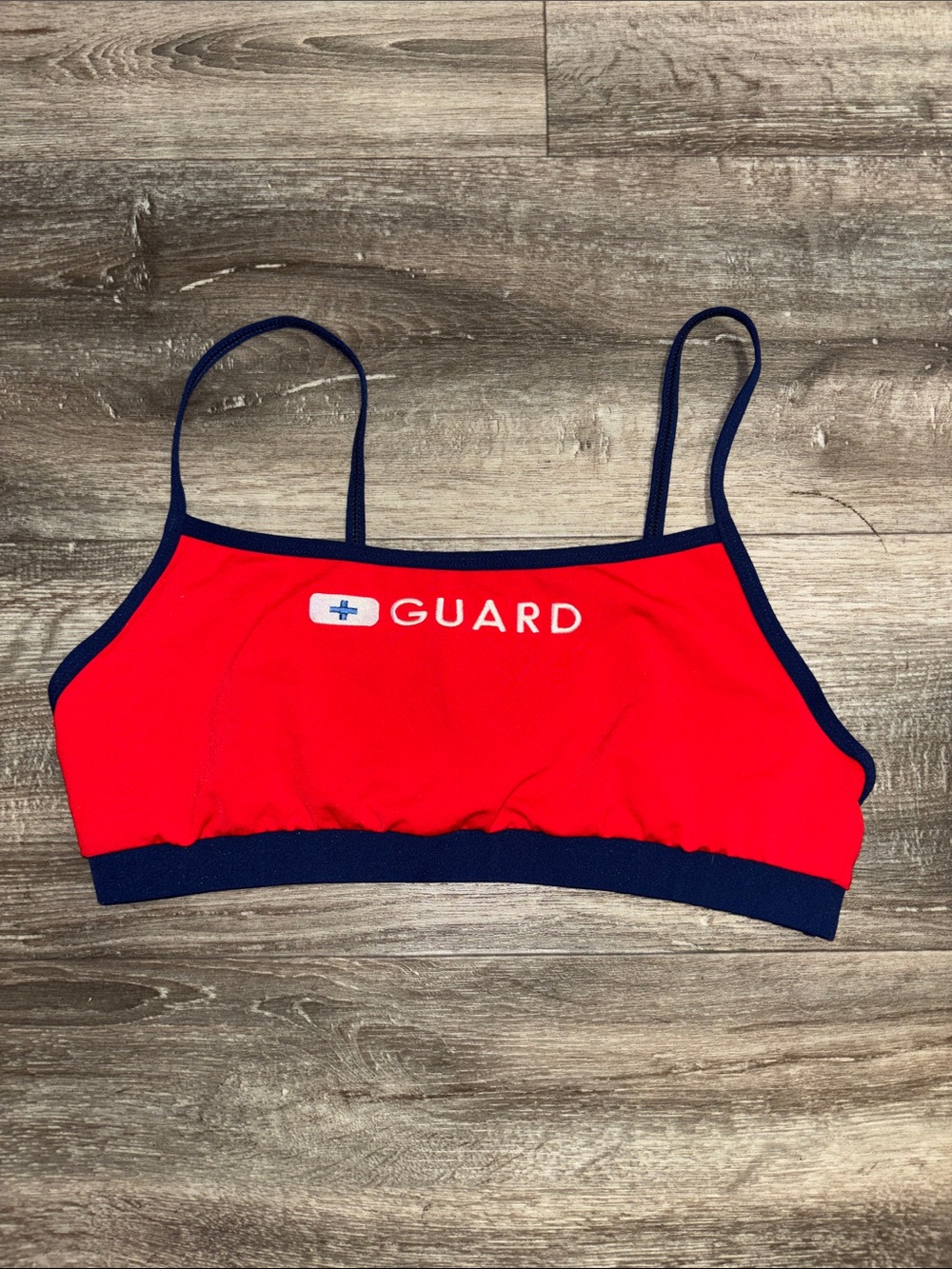 Speedo Red/Navy ‘GUARD' Lifeguard Swim Top, sz XL